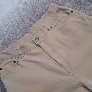 Lauren Jean Co Ralph Lauren Womens Khaki Front Flat Chino Pants Size 12